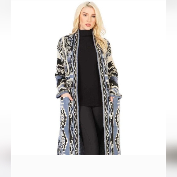 Soft Surroundings Annelise Soft Cardigan Western In Blue Size: 1X - Picture 1 of 10